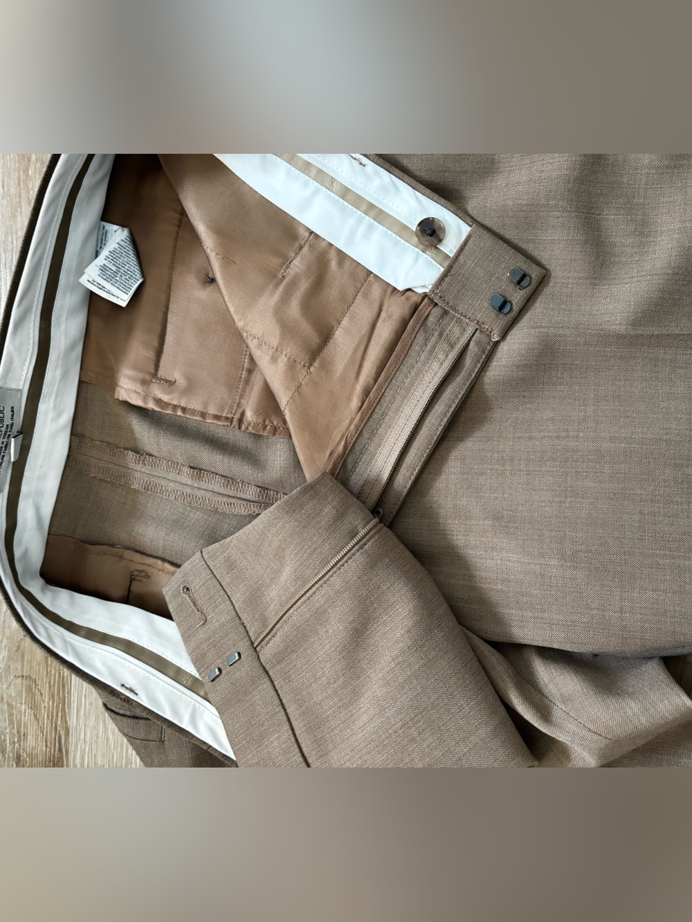 Banana Republic Wool Brown Straight-Leg  Trousers - Picture 2 of 9